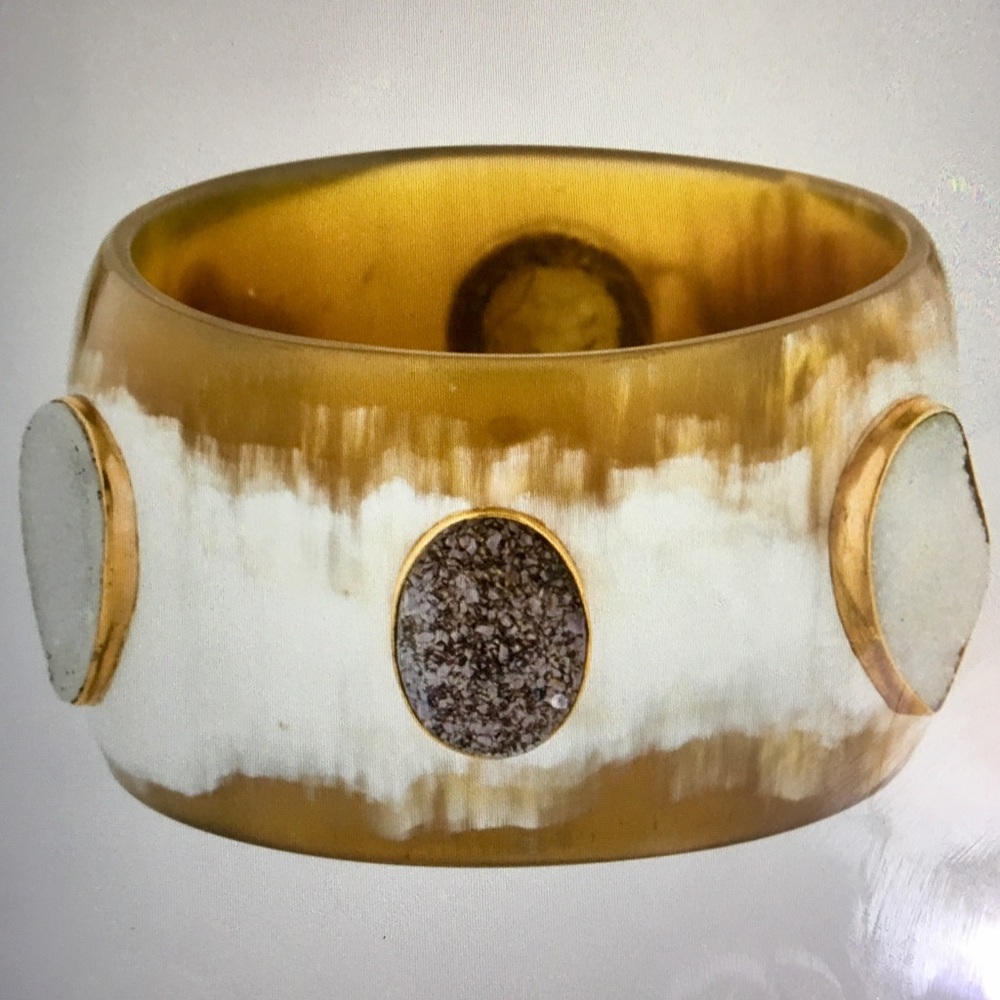 Sold ASHLEY PITTMAN Horn & Druzy Jua Bangle